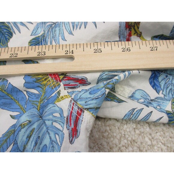 Tommy Bahama Shirt Men Large Blue Parrot Floral Graphic Print Hawaiian Button Up - Picture 8 of 10